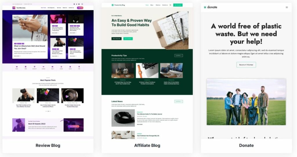 WordPress theme for a portfolio website