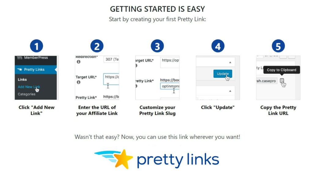 WordPress plugins for blogs: pretty links 