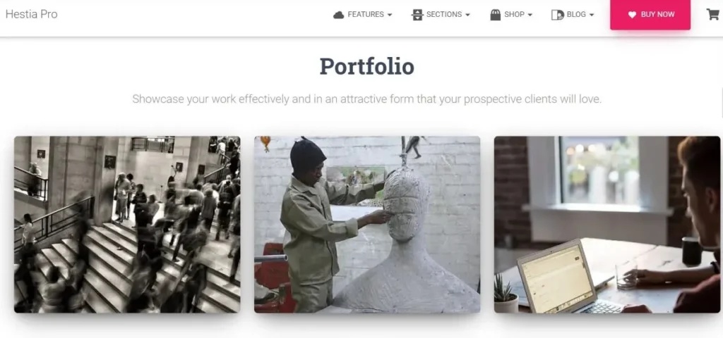 WordPress themes for a portfolio websit